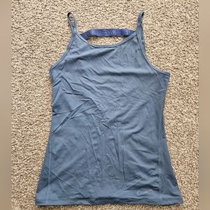 Nike strappy v back tank, steel blue, small